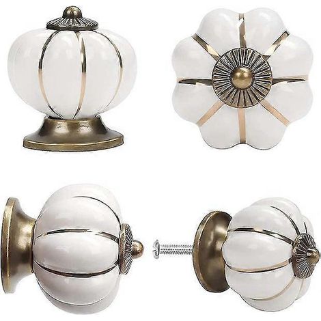 Lot de 6 boutons de meubles, poignées de porte de placard et de tiroir en céramique. (1/2)