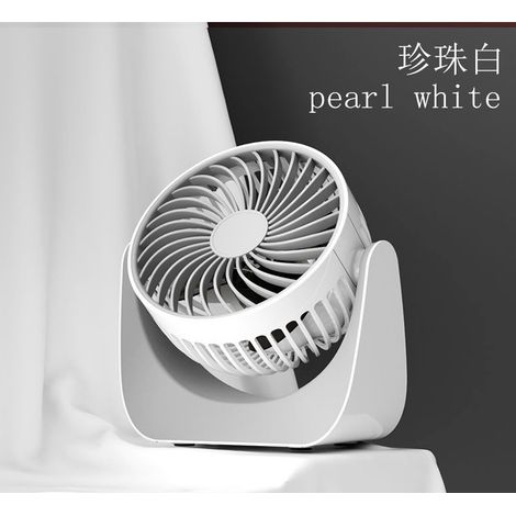 Ventilateur F118usb rechargeable, silencieux, 1,5 m câble de charge (Blanc) (1/5)