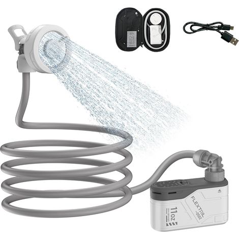 Pompa per doccia esterna ricaricabile, soffione doccia da campeggio, doccia da viaggio con pompa dell'acqua USB-C per escursioni, lavaggio auto (1/5)
