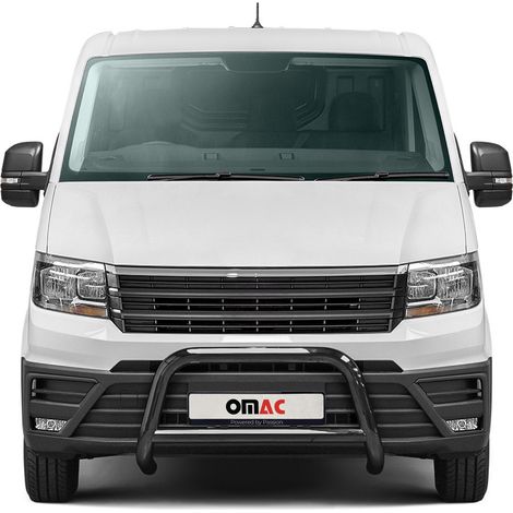 Pare-Buffle Avant Pour VW Crafter 2017-2026 Acier Inox Noir (1/5)