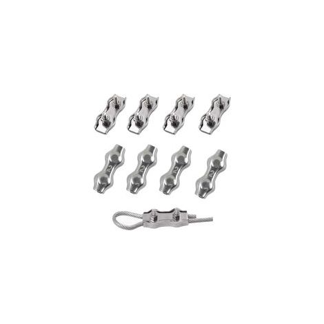 Collier de serrage pour câble en acier M2, collier de serrage en acier inoxydable 304, clip duplex, serre-câble, serre-câble pour chantiers et navires, cordes à linge, auvents, pour câbles en a (1/4)