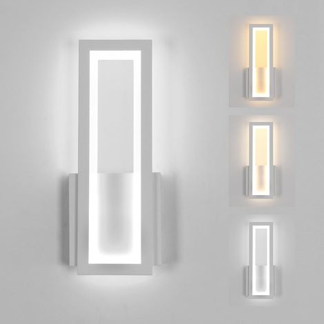 Aplique de pared LED de estilo moderno, luz LED blanca tricolor, ideal para dormitorios y pasillos. (1/5)