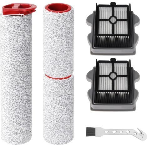Rouleau à Brosse et Filtre Kit d'accessoires pour Roborock Dyad Pro/Dyad Pro Combo Aspirateur Laveur sans Fil (3 rouleau à brosse, 2 filtres, 1 brosse de nettoyage) (1/5)