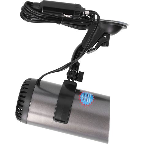 Chauffage voiture 2-en-1 ventilateur 150W 12V DC portable désembueur prise allume-cigare support rotatif 360° ventouse (1/5)