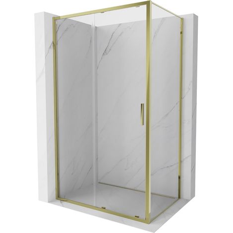 Mexen Exo cabina de ducha corredera 105 x 75 cm, transparente, dorada - 8151-105-075-50-00 (1/5)