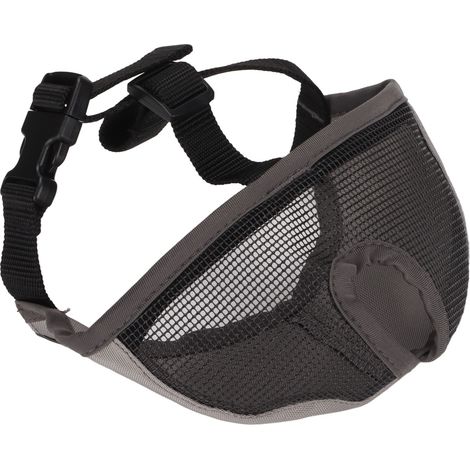 Masque ajustable pour bouledogue, carlin et chihuahua, avec yeux fermés, en maille, gris, taille XL. (1/5)