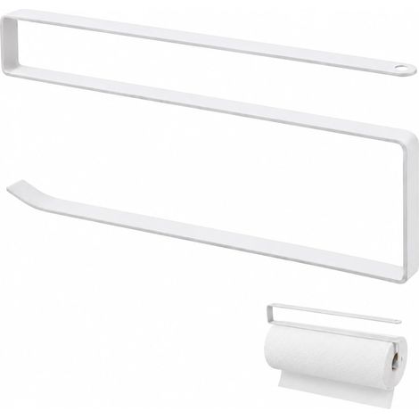 Wall-Mounted Paper Towel Holder, Wall-Mounted Paper Towel Holder for Kitchen and Bathroom, Easy Installation Without Drilling, Compact Design for Small Spaces, White Paper Towel Roll Holder (1/5)