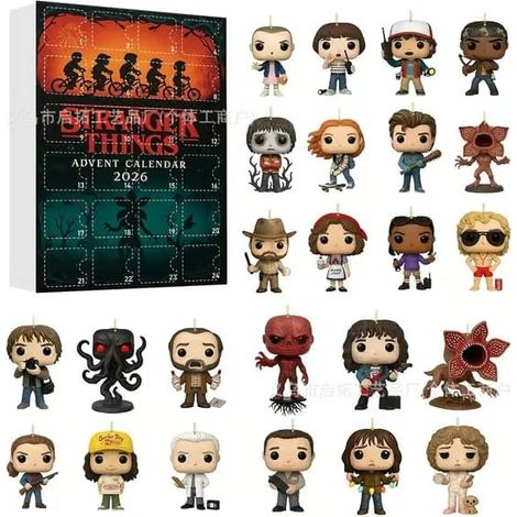 Calendrier de l'Avent Père Noël en verre de mer 2026 – Compte à rebours de Noël du petit Père Noël Stranger Things B Stranger Things B (1/5)