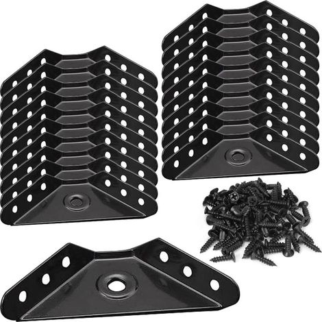 Regalwinkel, Eckwinkel mit 80 Schrauben, Winkelverbinder für Regale, Holzmöbel, Schränke, 20 Stück (1/4)