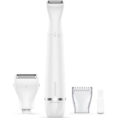 2 in 1 Rechargeable Women's Intimate Trimmer, Bikini Shaver for Bikini and Pubis, Precision Head and Mesh Finishing, USB-C, Wireless, Dry Use, Gentle Care of Sensitive Areas (1/5)