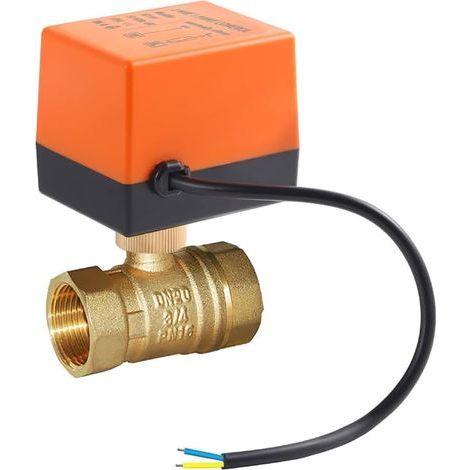 Motorized 3/4" Ball Valve, Brass, 110V AC, IP65, For domestic water systems (1/5)