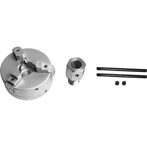 Mini mandrin à trois mors, compatible avec les tours, les meuleuses d'établi et les perceuses électriques, en alliage d'aluminium, autocentrant, mandrin de tournage pour le travail du bois C. (1/5)