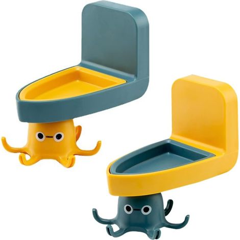 NineClouds 2 crochets pivotants de cuisine, jolis autocollants sans trou, utilisés pour le rangement de la cuisine et de la salle de bain (1/5)