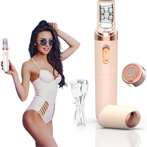 Epilsmooth Pro 2026, Depiladora facial Epilsmooth, Afeitadora corporal indolora 7 en 1, Recargable por USB con luz LED integrada, Apta para rostro, cuerpo, piernas y axilas (Rosa) (1/5)