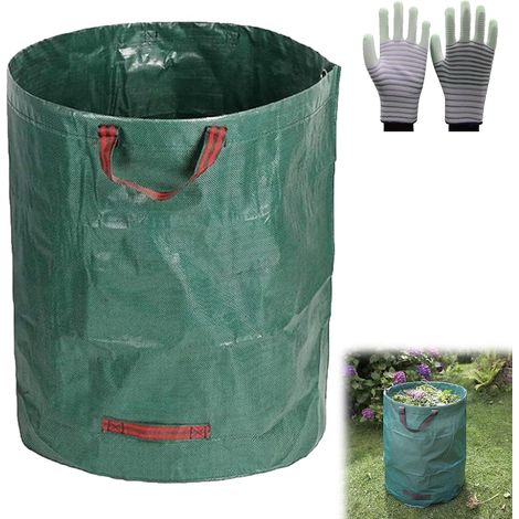 Sac de déchet autonome 100 l - Robuste pour herbe, feuilles, haie - Collecteur de feuilles stable - Pour jardin (1/5)