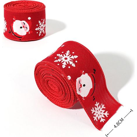 Ruban De Décoration De Noël - Ruban En Tissu Rouge Avec Nœud Papillon Préformé - Pour Arbre De Noël Et Décoration Intérieure - 2 M