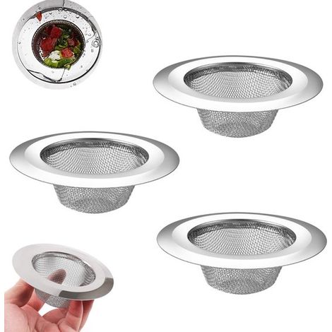 3er-Packung 11,3 cm Edelstahl-Spülbecken-Siebe mit Anti-Verstopfungs-Funktion (1/5)