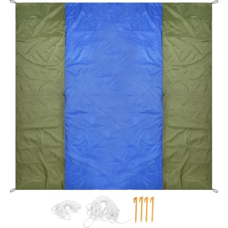 Pare-soleil rectangulaire 2,1 m x 2 m, pliable, imperméable, résistant aux rayons ultraviolets, tissu d'auvent léger pour le camping et les barbecues en plein air (1/5)