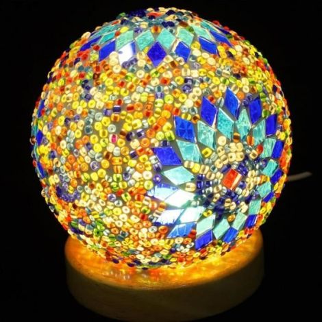 Lampe de table - Bohème - Colorée - Verre - Rechargeable USB - LED (1/5)