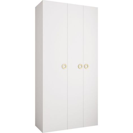 Armario Hartford 544, Blanco, 246x120x42cm, Puertas de armario: Con bisagras, Número de estantes: 6 (1/5)