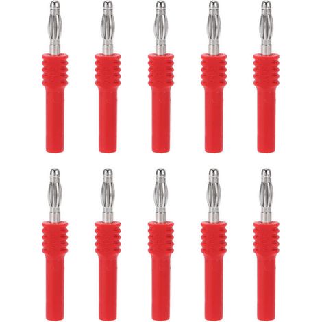 Jeffergarden Connecteur banane J.20025, 10 pièces, 4mm mle à 2mm femelle, multimètre, adaptateur de connecteur banane pour l'industrie rouge (1/5)