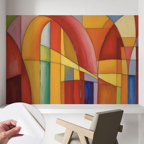 Fotomurale adesivo stickers - murali decorativo - soggiorno moderno - effetto realistico - Forme energiche 104x70 cm (1/5)