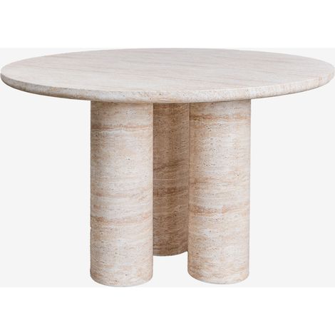 Tavolo da giardino rotondo Ø120 cm effetto cemento travertino Lourdes SKLUM            