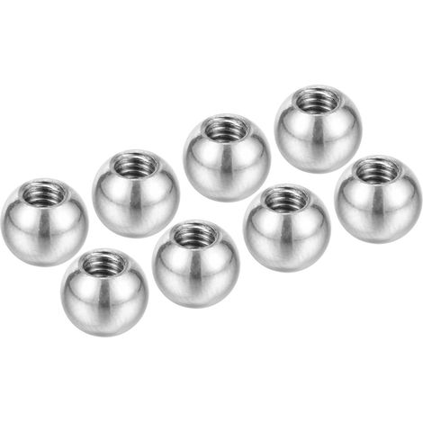M4x8mm Boule Écrous Bouton, 8 Paquet Femelle Filetage 304 Inox Acier Rond Store Trou Vis Capuchon Couvercle pour Éclairage Machines DIY Décoration, Argent (1/5)