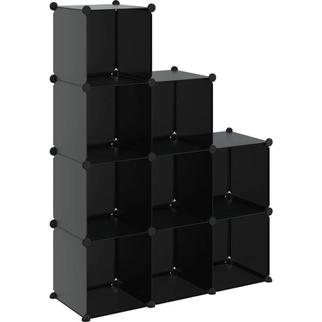 Cubes de rangement 9 pcs Noir PP (1/5)