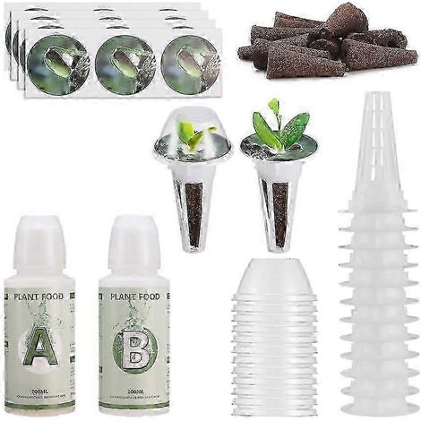 Kit de capsules de graines compatibles Aerogarden avec 12 paniers, coton, couvercles, autocollants et engrais (1/5)