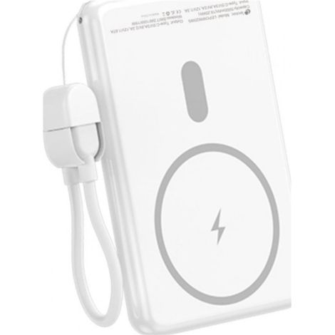 Powerbank 5000mAh Leotec LEPOWW20W5W/ 20W/ Wireless/ Blanca/ Incluye Cable USB Tipo-C