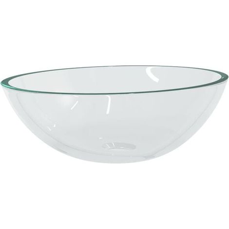 Lavabo en verre transparent, dimensions : 50 x 37 x 14 cm