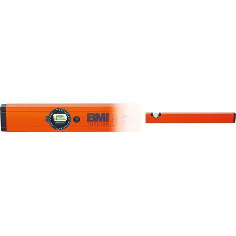 BMI Leichtmetall Wasserwaage mit Magnet und Winkellibelle, 500 mm