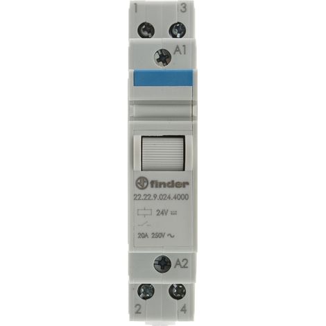 Finder 22 Series Relais de puissance DPNO, bobine 24V c.c. Rail DIN 1.25W ( Prix pour 1 )