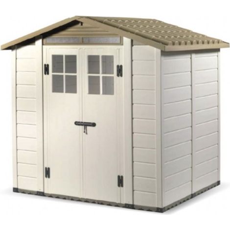 Casetta da Giardino in Resina Tuscany Evo 200 con Pavimentazione inclusa, colore Beige, 181x220x216h cm (1/5)