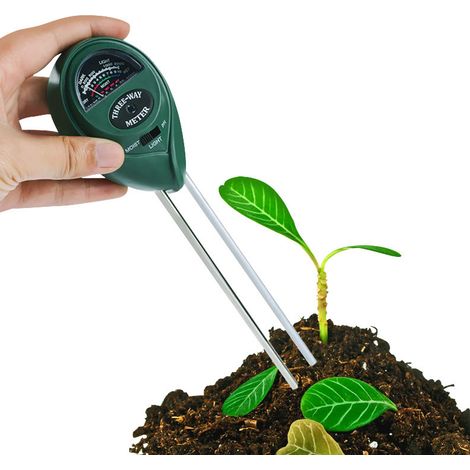 Testeur de sol trois-en-un pour l'humidité, la lumière, le pH et l'alcalinité pH-mètre humidimètre testeur de sol horticole. (1/5)