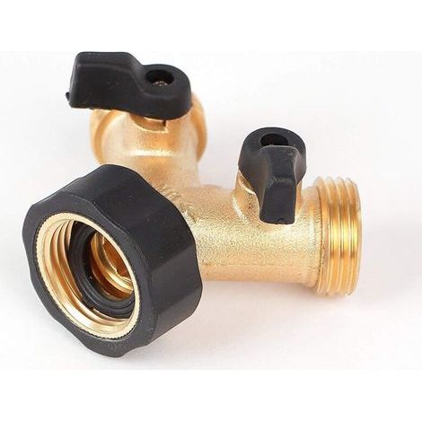 2-Wege-Y-Verteiler für 3/4"-Zulaufschläuche, zum Anschluss von 2 Geräten (1/4)