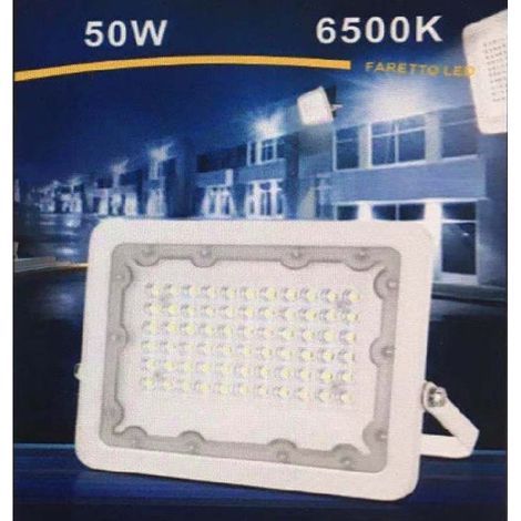 Trade Shop - LED-LEUCHTTURM 50 W ULTRA SLIM WEISSES NATÜRLICHES LICHT FÜR DEN AUSSENBEREICH 4000 K KALT 6500 K FS50W-B -