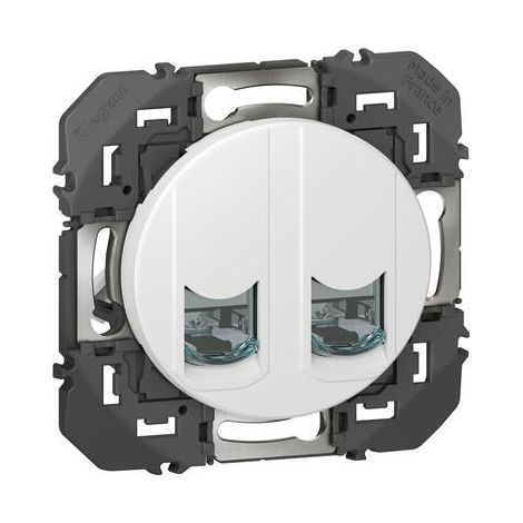 Legrand – Prise double RJ45 blindée catégorie 6 STP – Compatible Grade 2 TV et Grade 3 TV – Installation encastrée ou en saillie – Transmission jusqu'à 1 Gbps