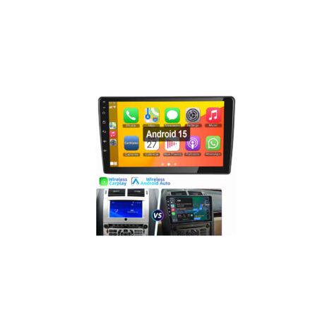 Autoradio 9 pouces pour Peugeot 407 2004-2011 Android 15 Carplay GPS RDS BT WiFi 2+64G