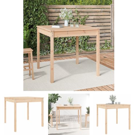 The Living Store - Gartentisch 82,5x82,5x76 cm Massivholz Kiefer (1/5)