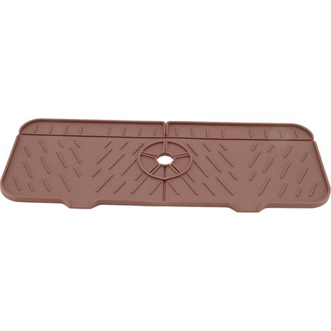 Braune Silikon-Siphondichtung – Spritzschutzmatte für Küchen- und Badezimmerarmaturen – Spülbeckenschutzset (1/5)