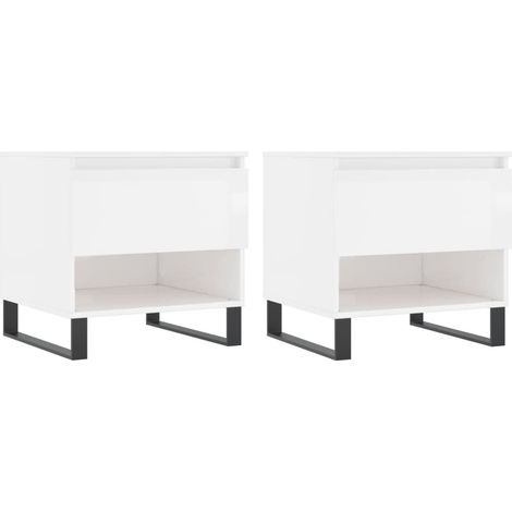 Maison Exclusive - Couchtische 2 Stk. Hochglanz-Weiß 50x46x50 cm