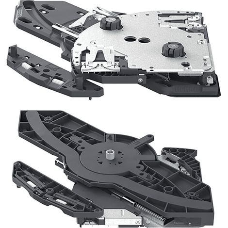 Hettich FurnSpin S Rechts Push to Open Silent Unten Set