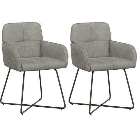 Sillas de comedor 2 uds. Terciopelo Gris Claro vidaXL (1/5)