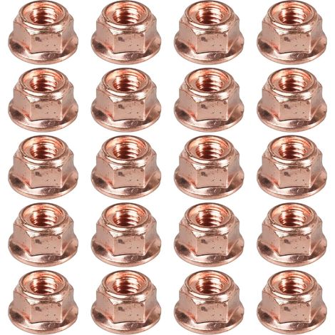 20pcs ecrou collecteur echappement m8 cuivre M8 x 1.25, écrous turbo d'échappement M8 pour e30 A2001420072 11621711954