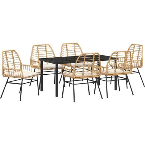Maison Exclusive - Garten Essgruppe 7 pcs Braun Poly-Rattan (1/5)