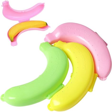 Filiyano-Boîte à bananes, lot de 3 porte-bananes de couleurs différentes, idéale pour les voyages et les activités de plein air. Boîte de rangement (1/5)