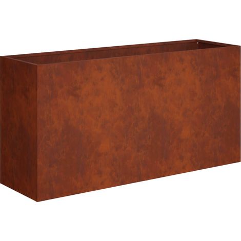 vidaXL Macetero de Jardín Oxidado 100 x 30 x 40 cm Acero oxidado (1/2)