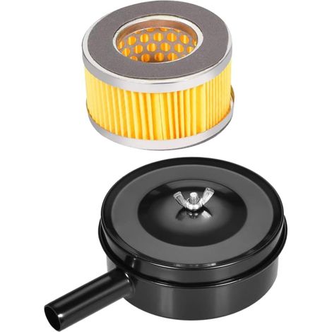 2 Pieces Air Compressor Silent Exhaust Compressor Intake Compressor Intake Silent Drain Compressor Intake System Drain Sensor Iron Black (1/5)
